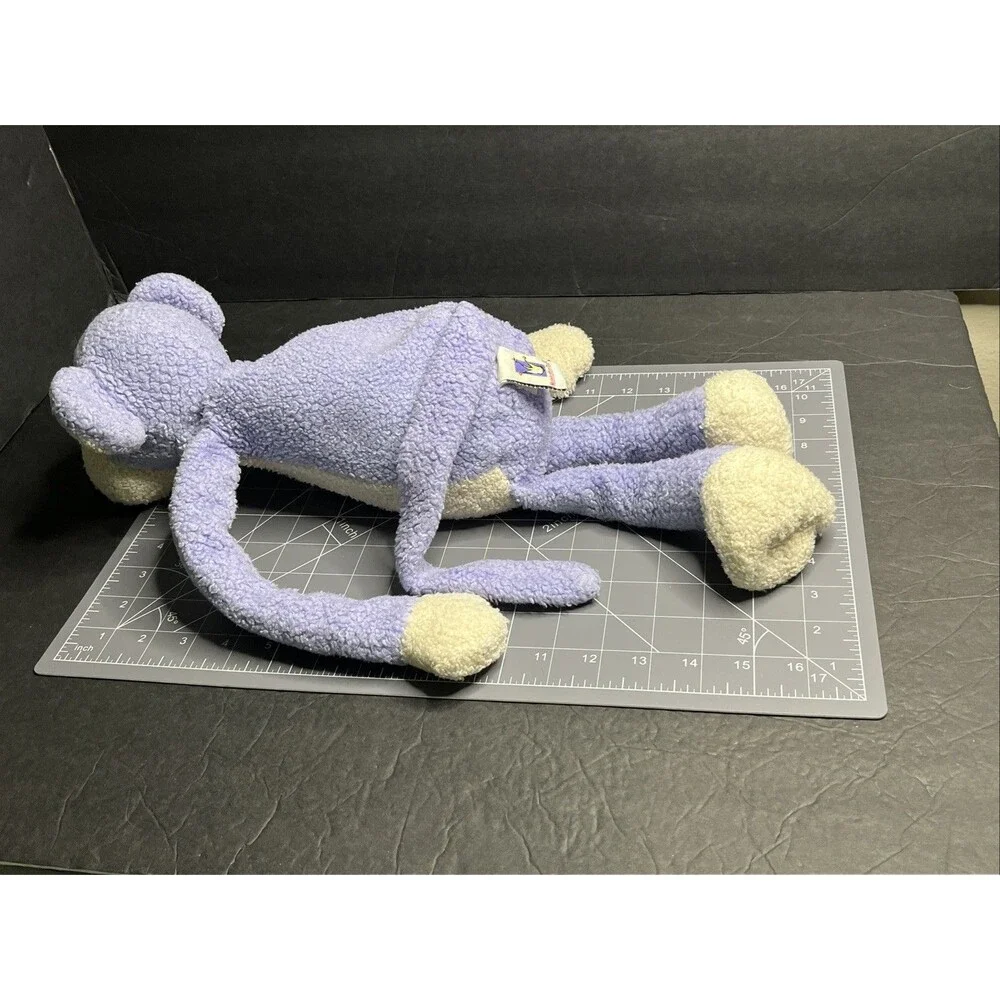Vintage Manhattan Toy Purple Monkey Stuffed Plush Toy Fleece Beans Smile 18”